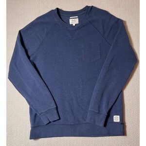 Lucky Brand Mens Navy Blue Raglan Pocket Sweatshirt Crewneck Pullover L
